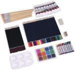 Deluxe Art Supplies, 88 Pieces Art Set in Portable Wooden Case, with 2 Drawing Books and 4 Canvas Panels, Professional Art Set for Painting & Drawing, Art Kit for Kids, Teens and Adults/Gift - Image 3